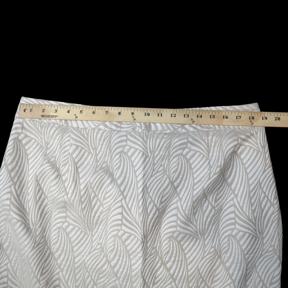 Calvin Klein Jacquard Tapestry Pencil Skirt Cream & White Corpcore No Tag Sz 18W - Picture 10 of 14